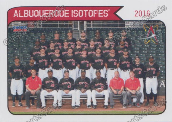 2016 Albuquerque Isotopes Team Photo Checklist