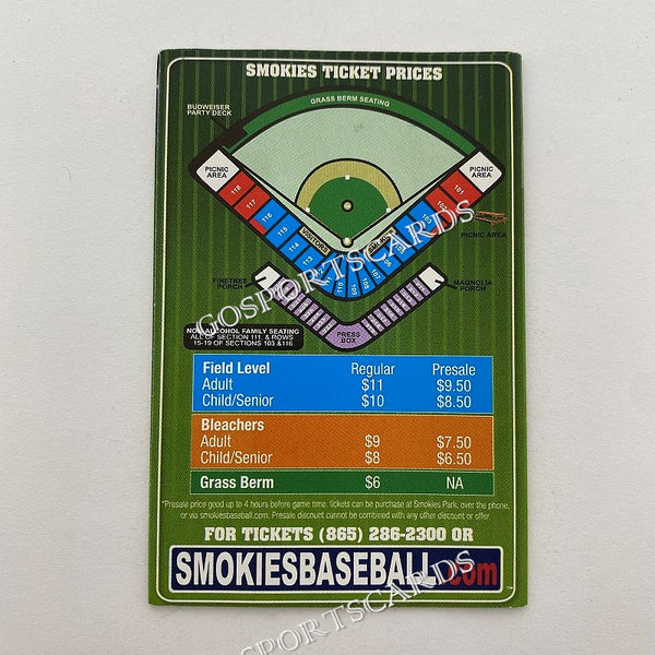 2013 Tenessee Smokies Pocket Schedule