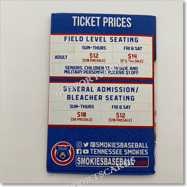 2021 Tennessee Smokies Pocket Schedule