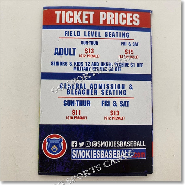 2022 Tennessee Smokies Pocket Schedule (Brennen Davis)