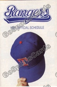 1991 Texas Rangers Pocket Schedule