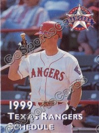 1999 Texas Rangers Pocket Schedule