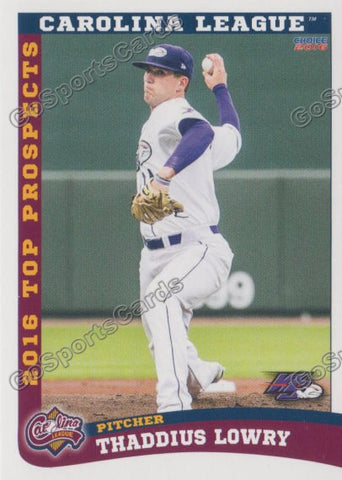2016 Carolina League Top Prospect Thaddius Lowry