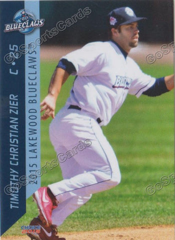 2015 Lakewood BlueClaws Tim Timothy Christian Zier