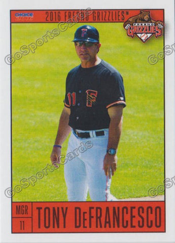 2016 Fresno Grizzlies Tony DeFrancesco