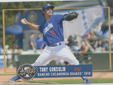 2018 Rancho Cucamonga Quakes Tony Gonsolin