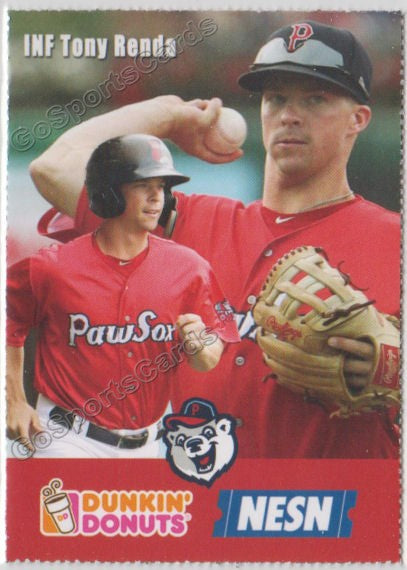 2018 Pawtucket Red Sox Dunkin Donuts SGA Tony Renda