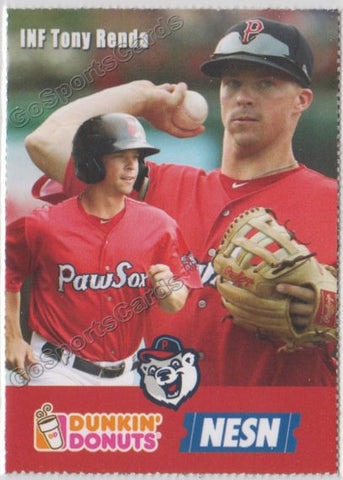 2018 Pawtucket Red Sox Dunkin Donuts SGA Tony Renda