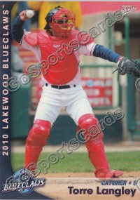 2010 Lakewood BlueClaws Torre Langley