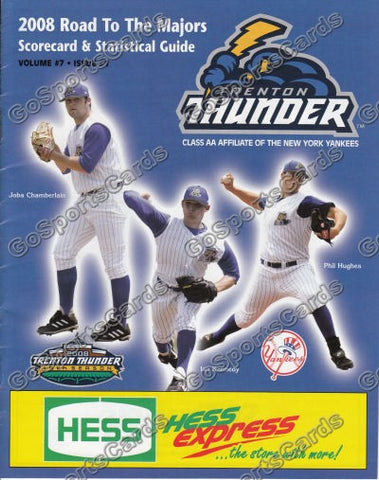 2008 Trenton Thunder Scorecard (SGA) Chamberlain Kennedy Hughes #7