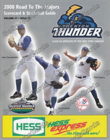 2008 Trenton Thunder Scorecard (SGA) Chamberlain Kennedy Hughes #2