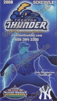 2008 Trenton Thunder Chamberlain Pocket Schedule