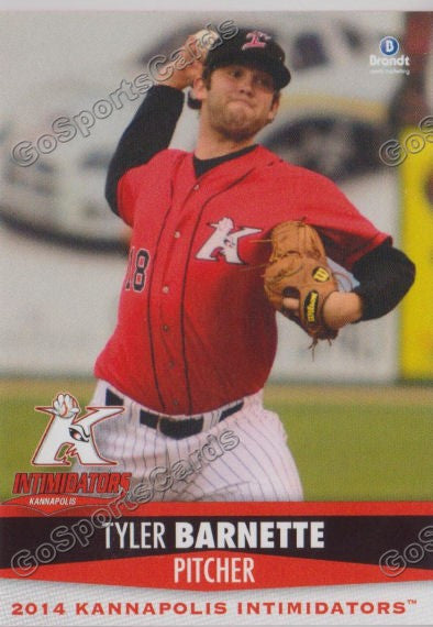 2014 Kannapolis Intimidators Tyler Barnette
