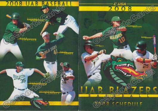 2008 UAB Blazers Pocket Schedule (Ryan Keedy)