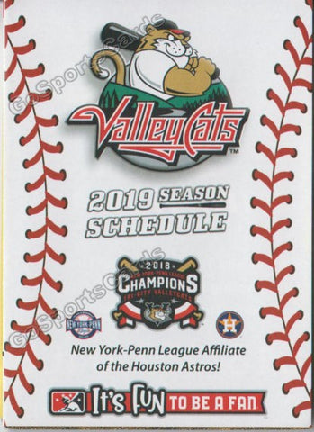 2019 Tri City ValleyCats Pocket Schedule