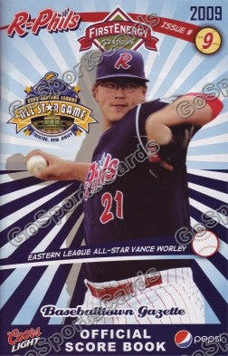 Vance Worley 2009 Reading Phillies Gazette Program (SGA)