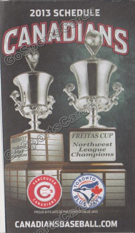 2013 Vancouver Canadians Pocket Schedule
