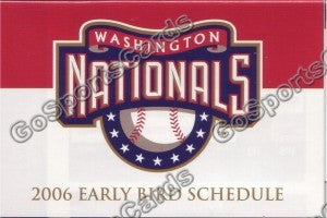 2006 Washington Nationals Early Bird Pocket Schedule