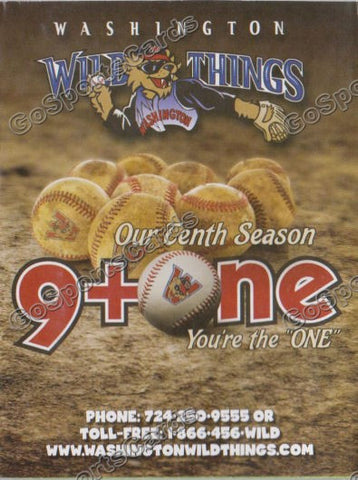 2011 Washington Wild Things Pocket Schedule