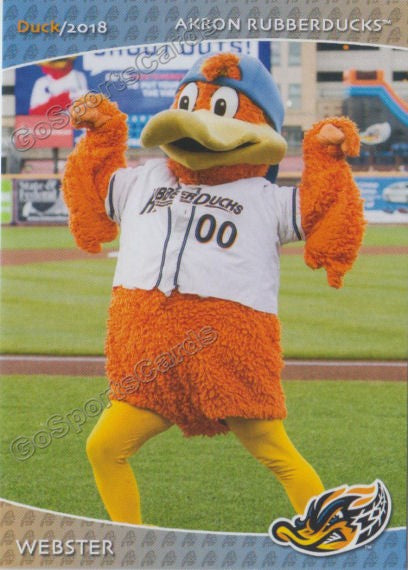 2018 Akron Rubber Ducks Webster Mascot