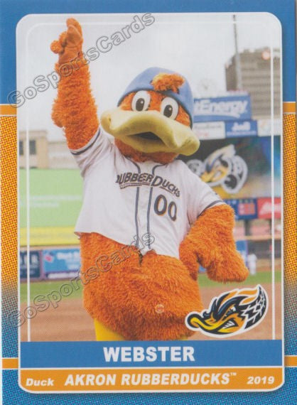 2019 Akron Rubberducks Webster Mascot