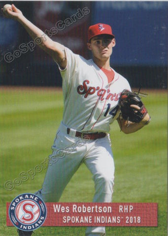 2018 Spokane Indians Wes Robertson