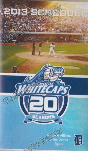 2013 West Michigan Whitecaps Pocket Schedule (20 seasons)