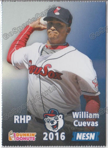 2016 Pawtucket Red Sox SGA Dunkin Donuts William Cuevas