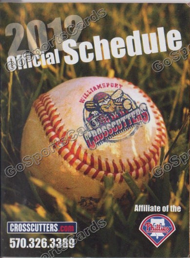 2012 Williamsport Crosscutters Pocket Schedule
