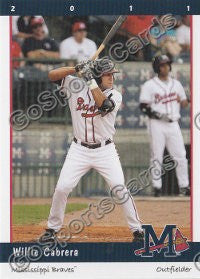 2011 Mississippi Braves Willie Cabrera