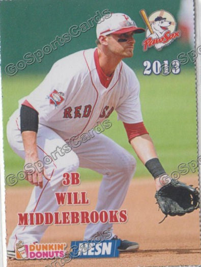 2013 Pawtucket Red Sox SGA Dunkin Donuts Will Middlebrooks