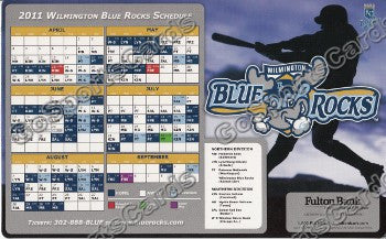 2011 Wilmington Blue Rocks Magnet Pocket Schedule #2