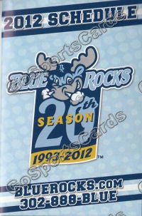 2012 Wilmington Blue Rocks Pocket Schedule 20th Anniversary #C