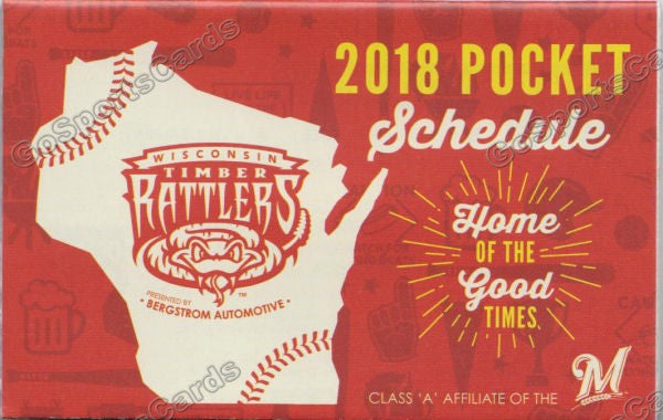 2018 Wisconsin Timber Rattlers Pocket Schedule