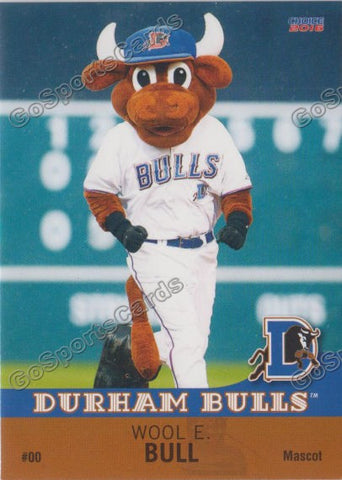  2016 Durham Bulls Wool E Bull Mascot