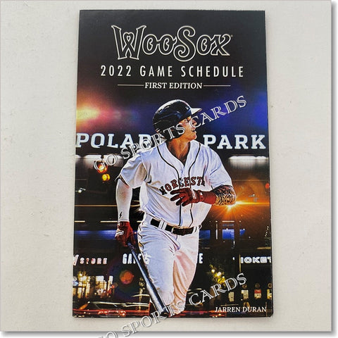 2022 Worcester WooSox Red Sox Pocket Schedule (Jarren Duran)
