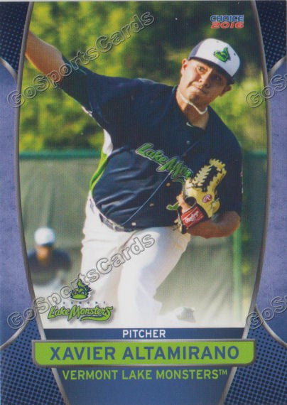 2016 Vermont Lake Monsters Xavier Altamirano