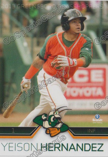 2013 Greensboro Grasshoppers Yeison Hernandez