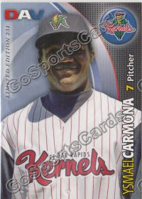 2008 Cedar Rapids Kernels DAV Ysmael Carmona Ismael