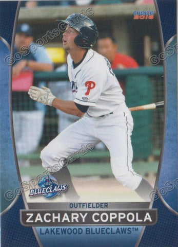 2016 Lakewood BlueClaws Zachary Coppola