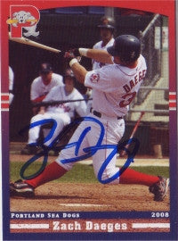 Zach Daeges 2008 Portland Seadogs (Autograph)