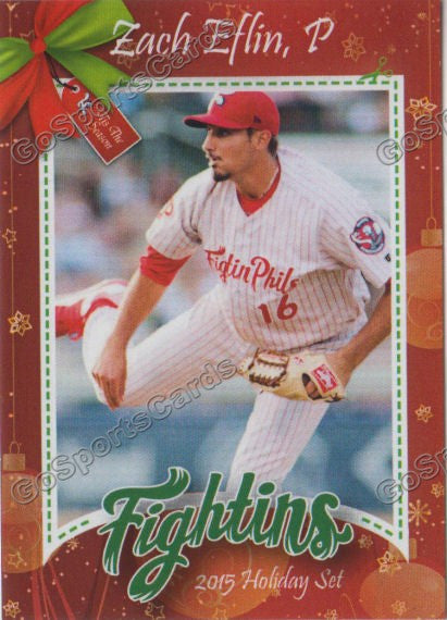 2015 Reading Fightins Phillies Holiday Xmas Zach Eflin