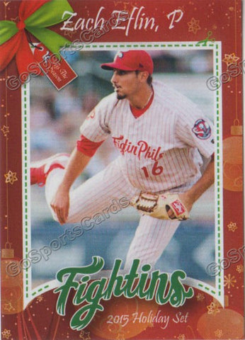 2015 Reading Fightins Phillies Holiday Xmas Zach Eflin