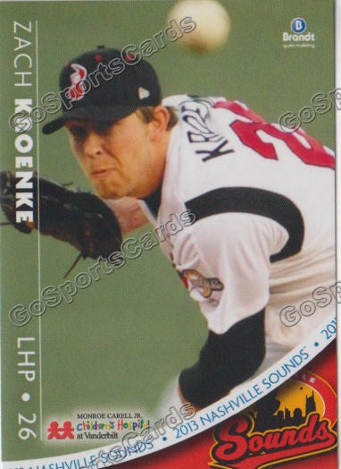 2013 Nashville Sounds Zach Kroenke