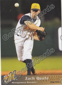 2011 Montgomery Biscuits Zach Quate