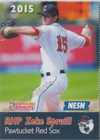 2015 Pawtucket Red Sox SGA Dunkin Donuts Zeke Spruill